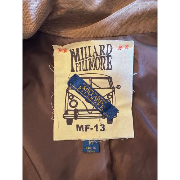 MILLARD FILLMORE Anthropologie Brown Open Front Jacket | Button Collar | MEDIUM - Picture 6 of 8